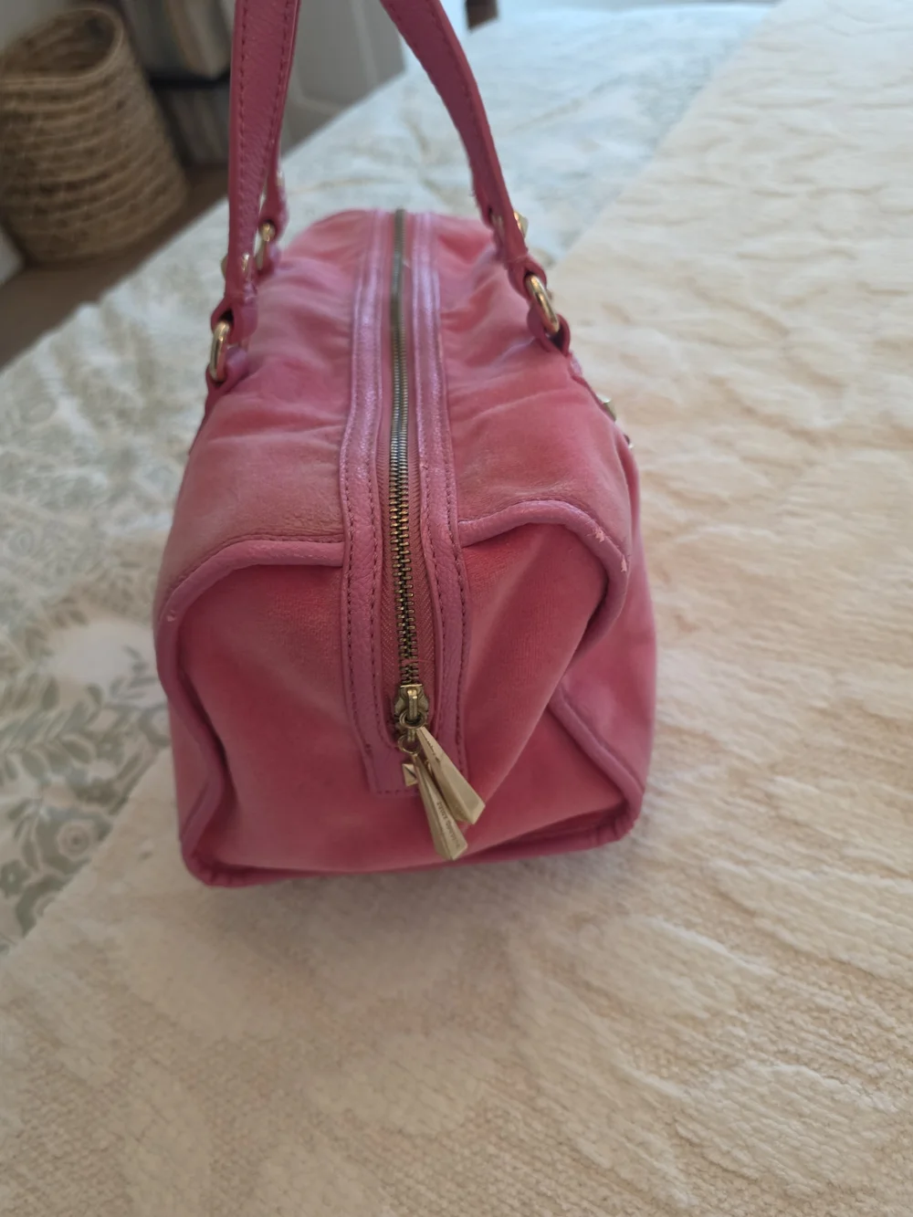 Vintage Juicy Couture Pink Velour Bag With Charms